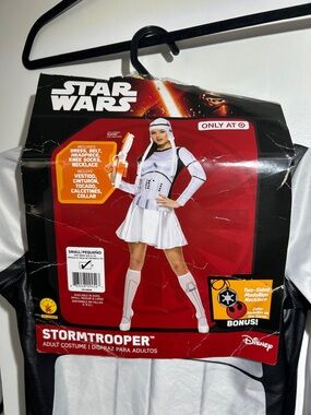 Star Wars Stormtrooper Adult Costume - White & Black Size Small NWT